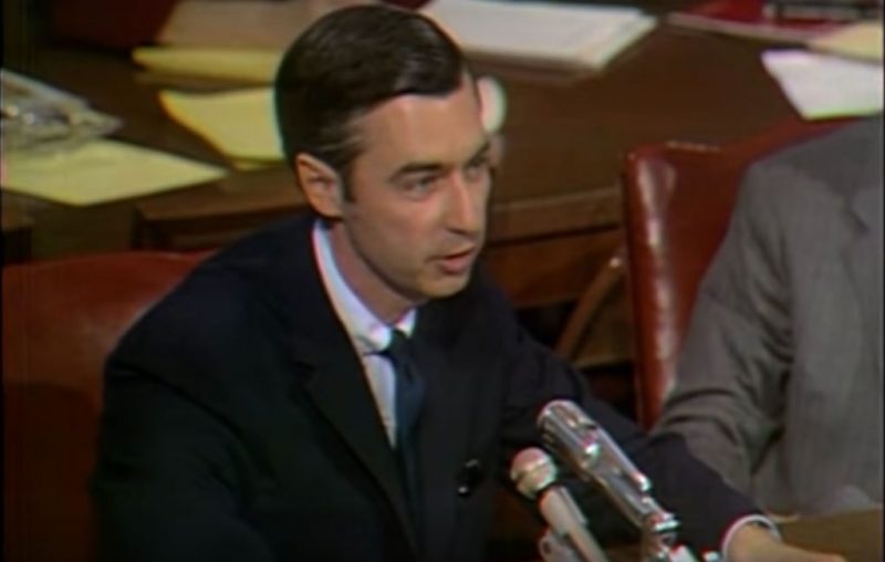 Mister Rogers testifies in a Congressional hearing in 19 about PBS funding